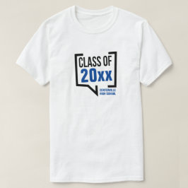 Blauwe Klas Jaar Spraakballon T-shirt