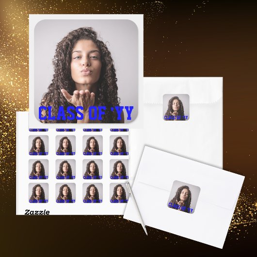 Blauwe Klas van 2024 Favor Tas Foto Sticker