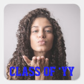 Blauwe Klas van 2024 Favor Tas Foto Sticker (Voorkant)