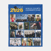 Blauwe Klas van 2026 Afstudeer Herinneringsfoto Fleece Deken (Voorkant)