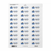 Blauwe klas van 2026 afstudeeradres etiket (Full Sheet)