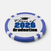 Blauwe klas van 2026 afstudeerfeest poker chips (Enkel)