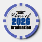 Blauwe klas van 2026 afstudeerfeest poker chips (Voorkant)