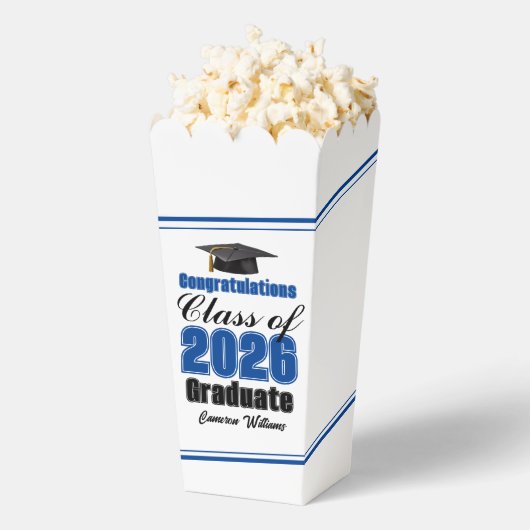 Blauwe Klas van 2026 Afstudeerfeest Popcorn Bedankdoosjes (Popped)