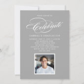 Blauwe klas van 2026 Script Foto Verjaardagsfeestj Kaart (Achterkant)