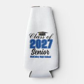 Blauwe Klas van 2027 Senior Aangepaste Middelbare  Flesjeskoeler (Voorkant)