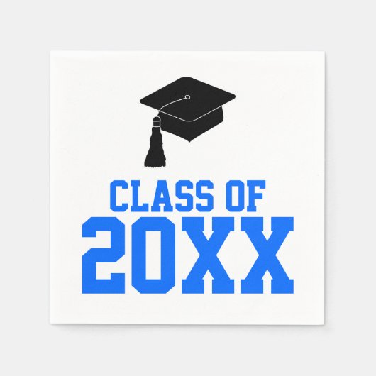 Blauwe klasse Jaar GraduPartij Servet (Voorkant)
