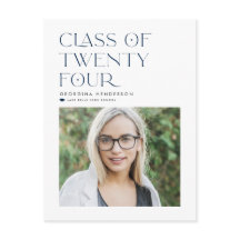 Blauwe klasse van 2022 Modern Minimalist Afstudere