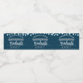 Blauwe Klasse van 2024 Gefeliciteerd Afstuderen Waterfles Etiket (Enkel label)