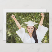 Blauwe Klasse van 2025 Foto Modern Graduation Part Kaart (Achterkant)