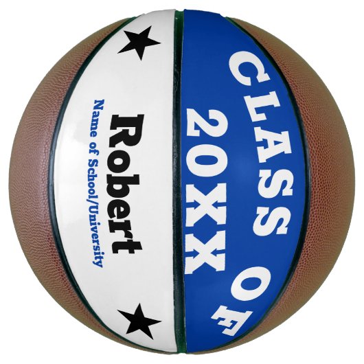 Blauwe klasse van Afstuderen Basketbal (Verticaal)