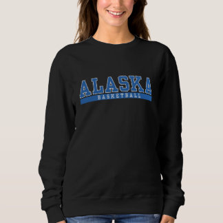 blauwe klassieke Alaska Basketbal retro sportief Trui