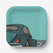 Blauwe Klassieke Auto Verjaardag Papieren Bordje (Voorkant)