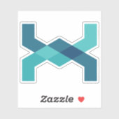Blauwe Klassieke Letter X Monogram Sticker (Vel)