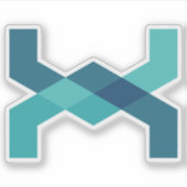 Blauwe Klassieke Letter X Monogram Sticker (Voorkant)