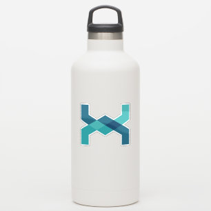 Blauwe Klassieke Letter X Monogram Sticker