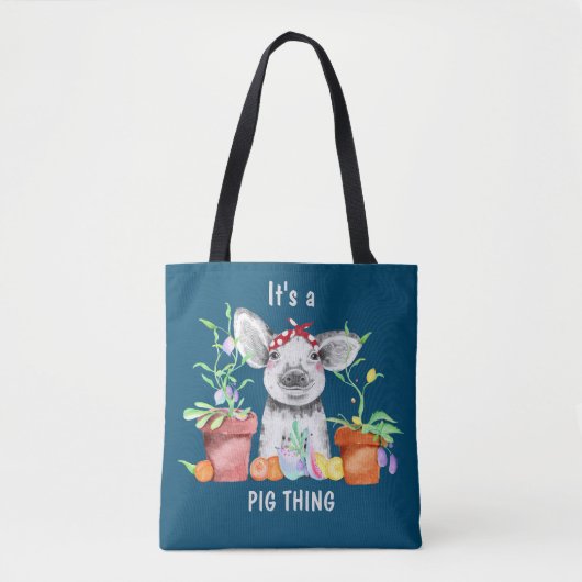 Blauwe klauw Het is een varkensding Tote Bag (Voorkant)