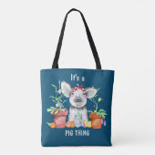 Blauwe klauw Het is een varkensding Tote Bag (Achterkant)