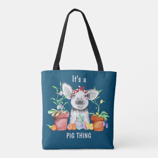 Blauwe klauw Het is een varkensding Tote Bag (Achterkant)