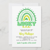 Blauwe klaver en regenbooggeluk een eerste verjaar kaart (Voorkant)