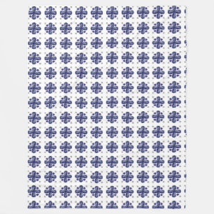 Blauwe klaver fleece deken