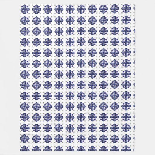 Blauwe klaver fleece deken (Voorkant)