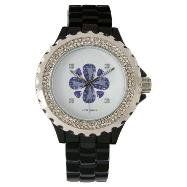 Blauwe klaver horloge (Voorkant)