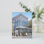 Blauwe klaver op de hoek briefkaart (Staand voorkant)