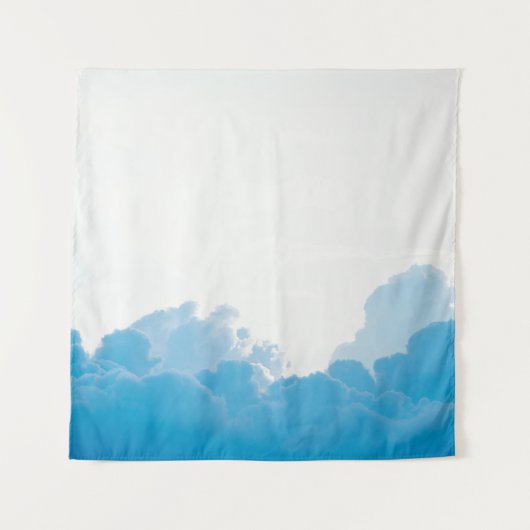 BLAUWE KLEDINGEN ONDER WITTE SKY WANDKLEED (Voorkant)