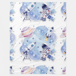 Blauwe kleine astronaut stijlvolle deken nieuw hui