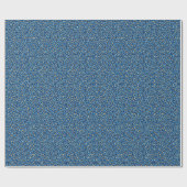 Blauwe kleine bloemen patroon cadeaupapier (Vlak)