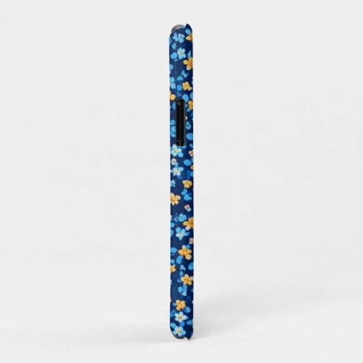 Blauwe kleine bloemen patroon Case-Mate iPhone case (Achterkant/rechts)