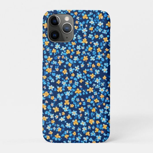 Blauwe kleine bloemen patroon Case-Mate iPhone case (Achterkant)