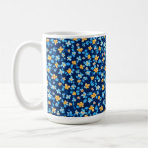 Blauwe kleine bloemen patroon