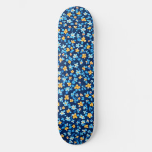 Blauwe kleine bloemen patroon persoonlijk skateboard