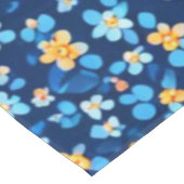 Blauwe kleine bloemen patroon tafelkleed (Gekanteld)