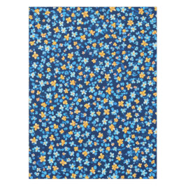 Blauwe kleine bloemen patroon tafelkleed