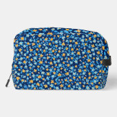 Blauwe kleine bloemen patroon toilettasje (Achterkant)