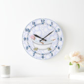 Blauwe kleine getallen Bathroom Bubbles Grote Klok (Huis)