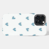 blauwe kleine harten iPhone hoesje (Achterkant horizontaal)
