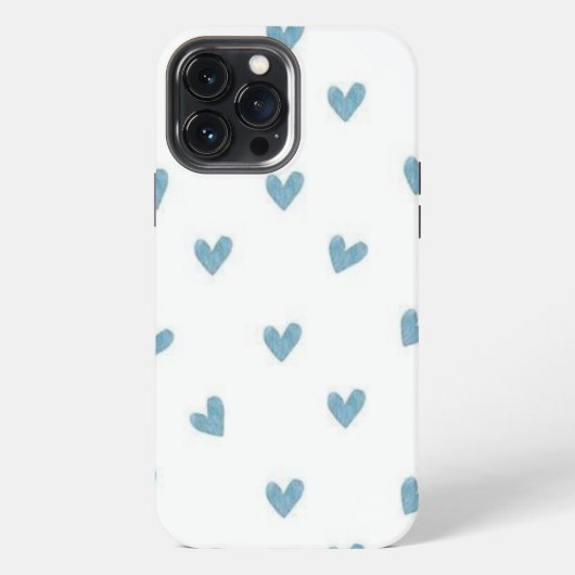blauwe kleine harten iPhone hoesje (Achterkant)
