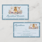 Blauwe Kleine Honden Poot Pet Sitter Afspraak Visitekaartje (Voorkant / Achterkant)