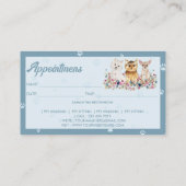 Blauwe Kleine Honden Poot Pet Sitter Afspraak Visitekaartje (Achterkant)