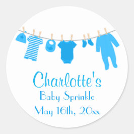 Blauwe Kleine Kleding Baby Sprinkle Stickers