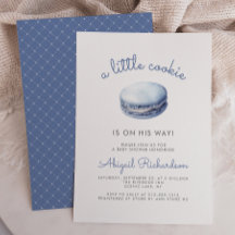 Blauwe Kleine Koek Macaron Jongen Baby Borrel