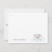 Blauwe kleine pinda Baby shower olifant modern (Achterkant)