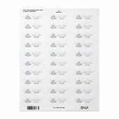 Blauwe Kleine Pompoen Adreslabels Etiket (Full Sheet)