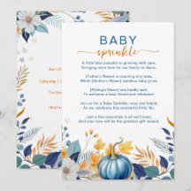 Blauwe kleine pompoen baby sprinkle