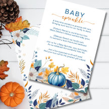 Blauwe kleine pompoen baby sprinkle