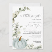 Blauwe Kleine Pompoen Herfst Baby Shower Kaart (Voorkant)